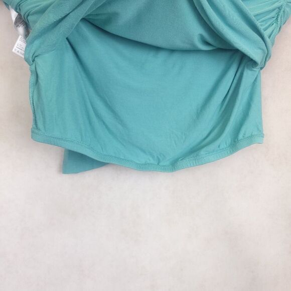 Tommy Bahama Teal Off Shoulder Ruched Long Sleeve Top Size Sm - Picture 6 of 8